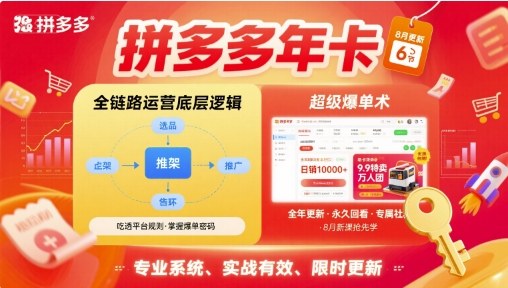 拼多多年卡【8月更新6节】拼多多全链路运营底层逻辑，超级爆单术-Code_Architect