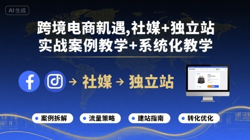 跨境电商新机遇，社媒+独立站，实战案例教学+系统化教学-Code_Architect