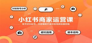 小红书商家运营课，账号定位起号、内容爆款打造与短视频拍摄剪辑-Code_Architect